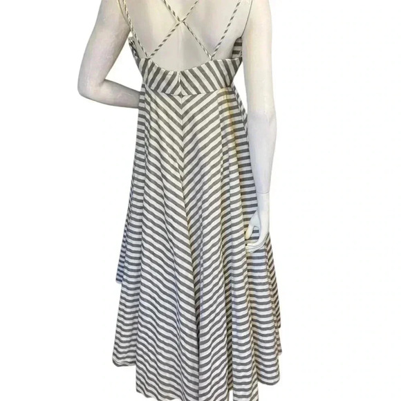 Milly Mitered Trapeze Dress White/Blue Striped Dress Size 8. - Picture 4 of 10